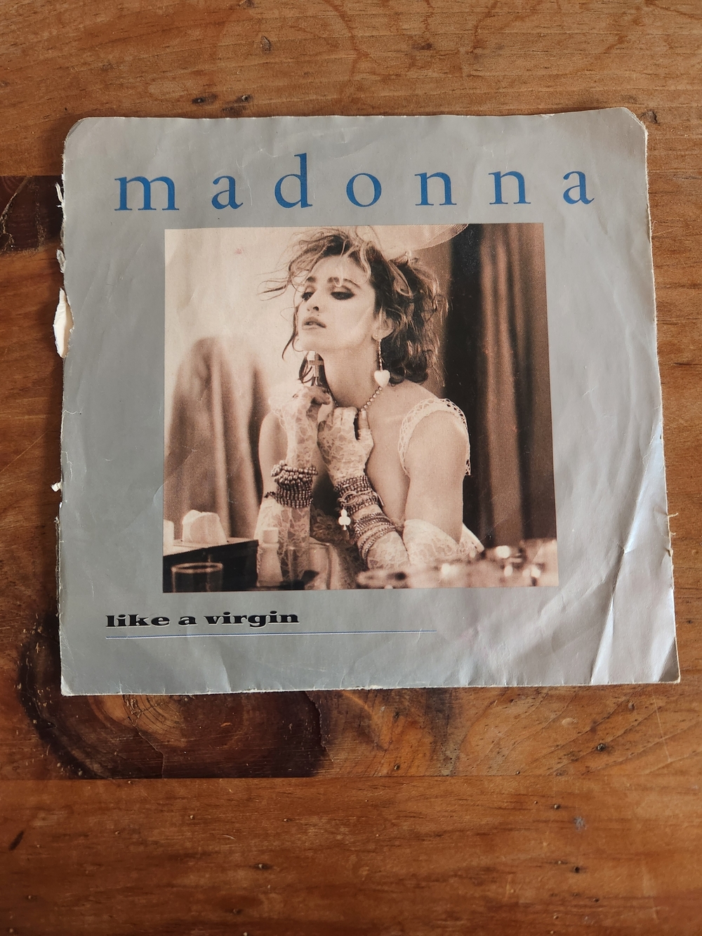 Madonna "Like a Virgin" Album Cover Art Print in Light Blue